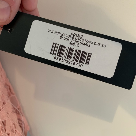 Lulu’s Unending Love Blush Pink Lace Maxi Dress S Prom Wedding Guest Bridesmaid - Picture 5 of 8